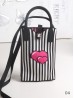 Large Capacity Soft Knitted Cellphone Bag W Strap (Cat Button Closure)